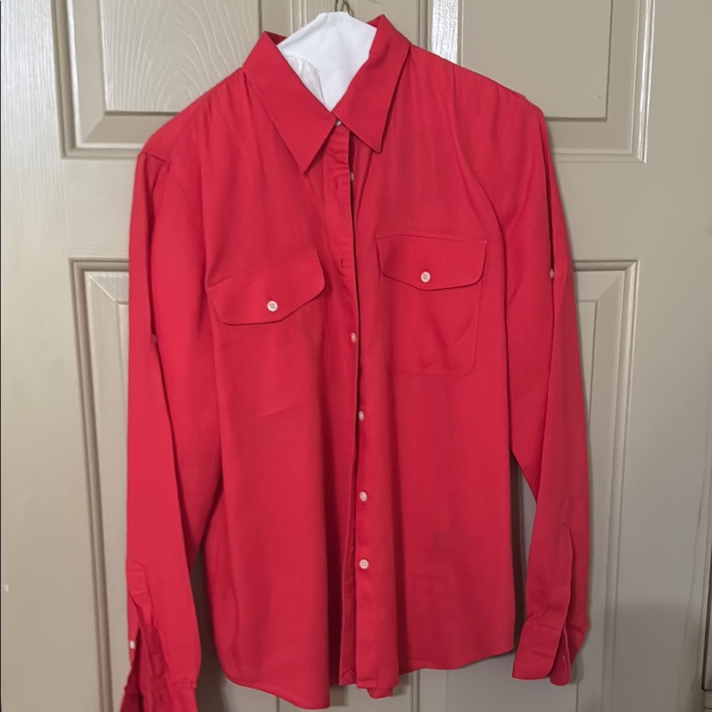 Lauren Ralph Lauren Red Button Down Shirt